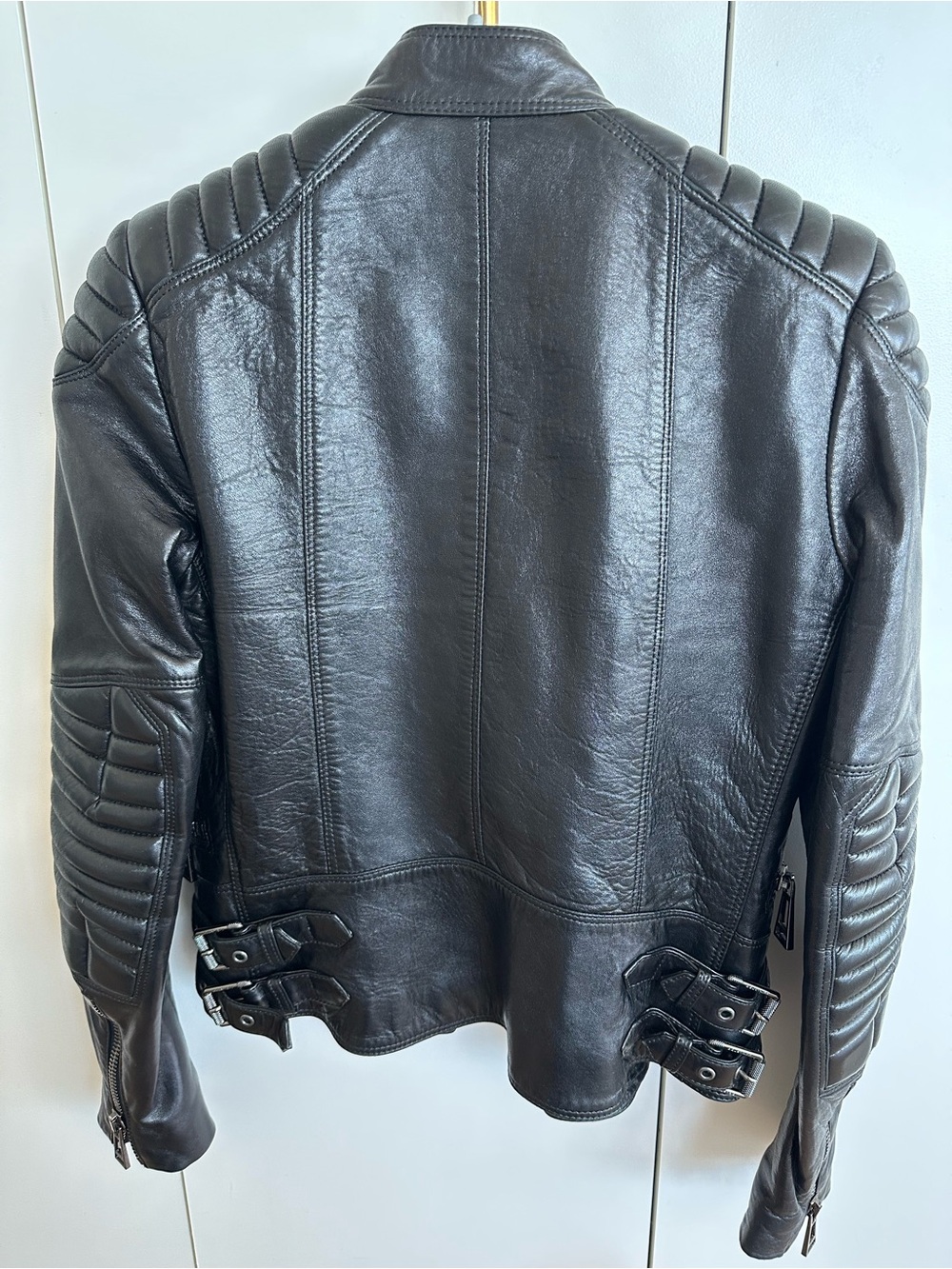 Belstaff Luxury Leather Motorcycle Jacket Black Quilted Moto Biker - Picture 4 of 6